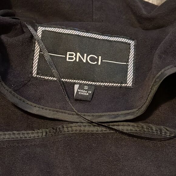 BNCI Side Zip Vegan Suede Jacket Small Navy - Picture 7 of 7